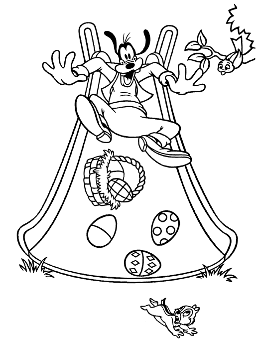 Goofy Coloring Pages Cartoons Goofy with Easter Basket Printable 2020 3049 Coloring4free