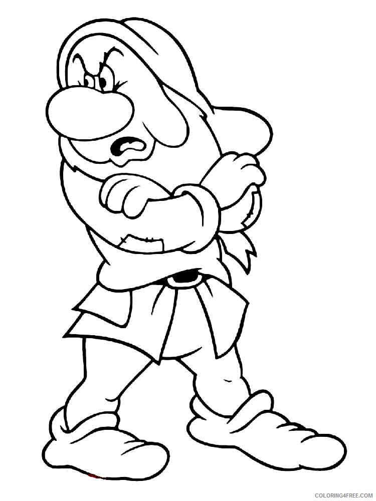 Grumpy the Dwarf Coloring Pages Cartoons grumpy the dwarf 3 Printable 2020 3052 Coloring4free