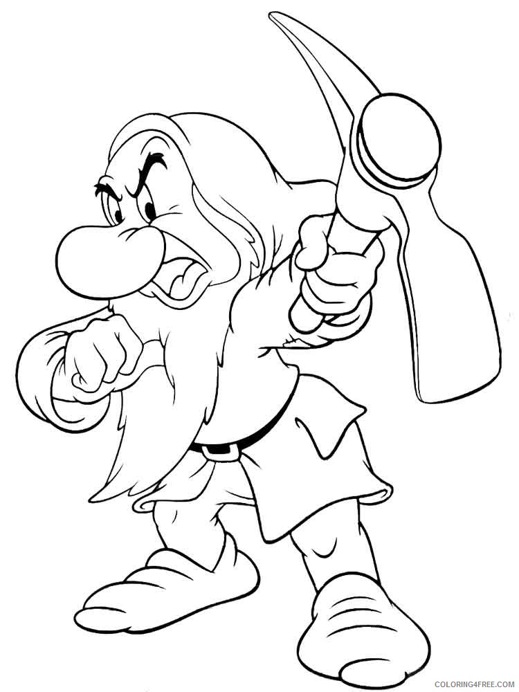Grumpy the Dwarf Coloring Pages Cartoons grumpy the dwarf 6 Printable 2020 3053 Coloring4free