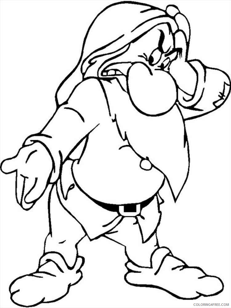 Grumpy the Dwarf Coloring Pages Cartoons grumpy the dwarf 7 Printable 2020 3054 Coloring4free