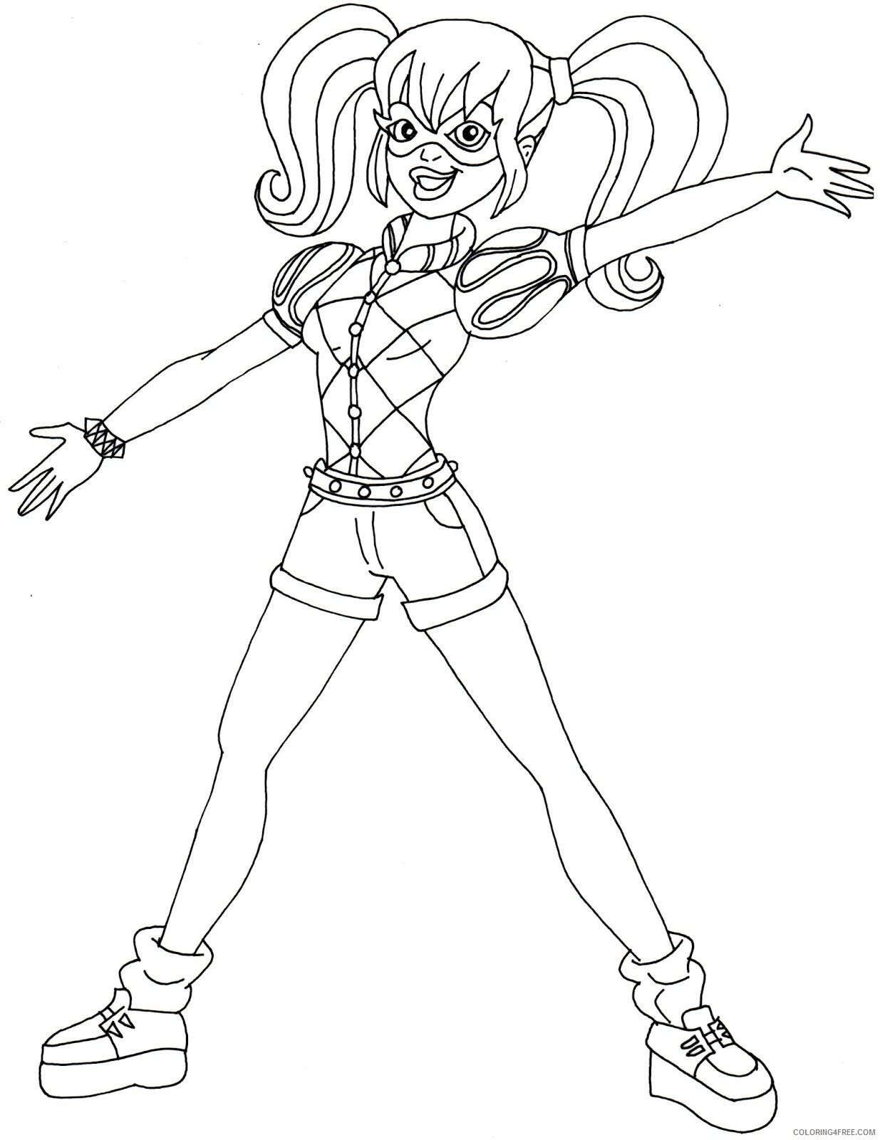 Harley Quinn Coloring Pages Cartoons DC Girls Harley Quinn Printable 2020 3088 Coloring4free