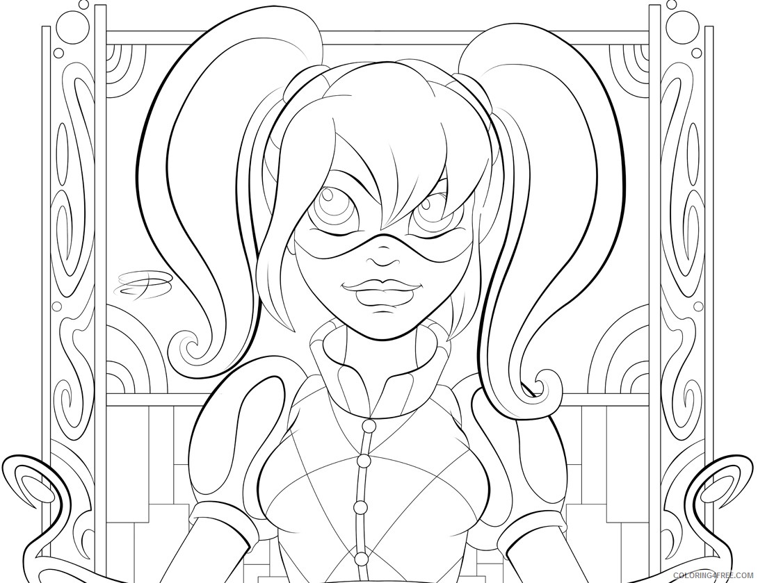 Harley Quinn Coloring Pages Cartoons Harley Quinn DC Girls Printable 2020 3107 Coloring4free
