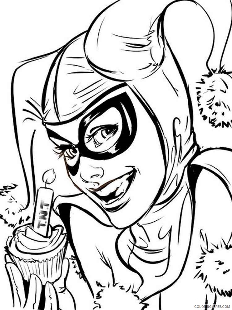 Harley Quinn Coloring Pages Cartoons harley quinn 13 Printable 2020 3095 Coloring4free
