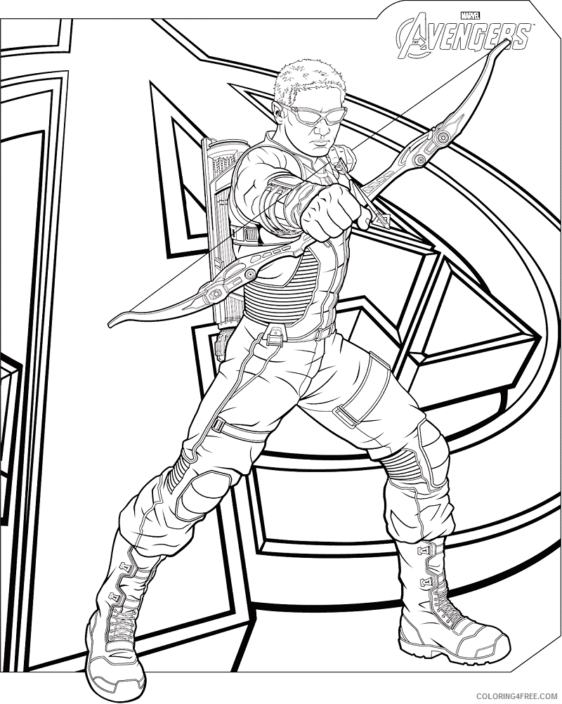 Hawkeye Coloring Pages Superheroes Printable 2020 Coloring4free
