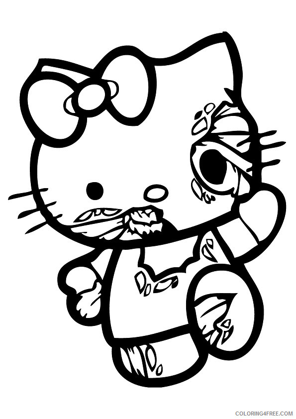 Hello Kitty Coloring Pages Cartoons 1526718635_hello kitty as zombie a4 Printable 2020 3127 Coloring4free