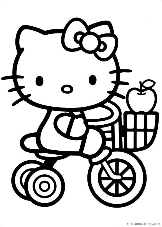 Hello Kitty Coloring Pages Cartoons 1534321139_hello kitty cycling a4 Printable 2020 3128 Coloring4free