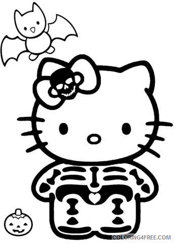 Hello Kitty Coloring Pages Cartoons 1540354122_hello kitty skeleton Printable 2020 3134 Coloring4free