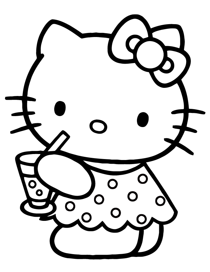 Hello Kitty Coloring Pages Cartoons Cute Hello Kitty Printable 2020 3146 Coloring4free Coloring4free Com