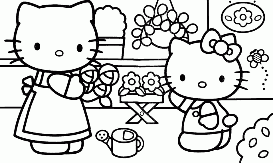 Hello Kitty Coloring Pages Cartoons Free Hello Kitty e1421173190523 Printable 2020 3155 Coloring4free