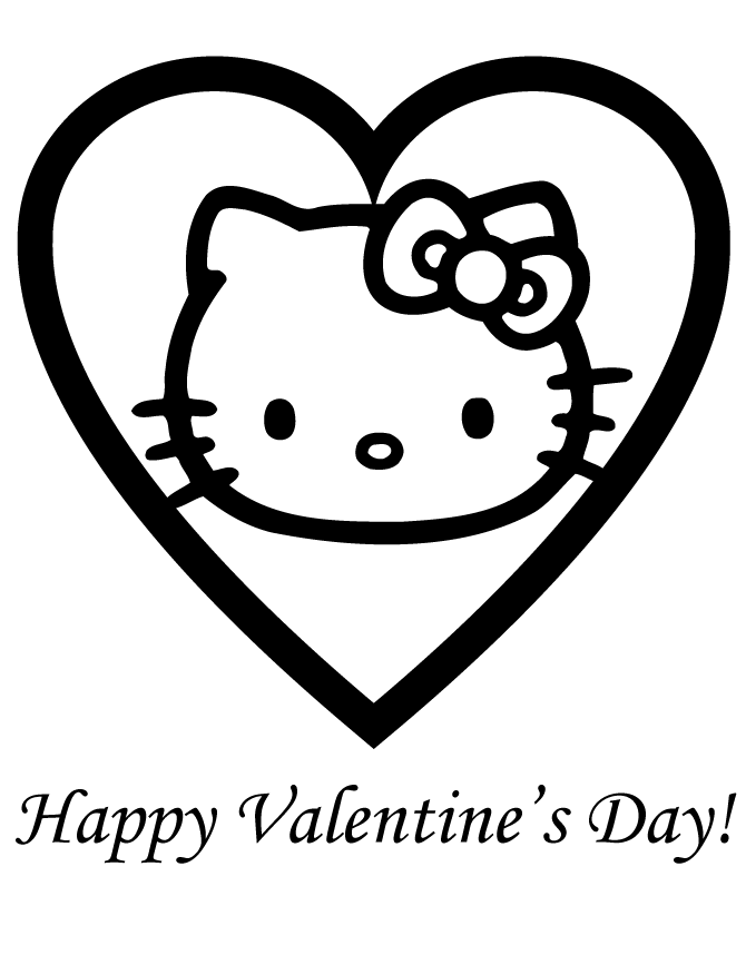 Hello Kitty Coloring Pages Cartoons Happy Valentines Day Hello Kitty Heart Printable 2020 3158 Coloring4free