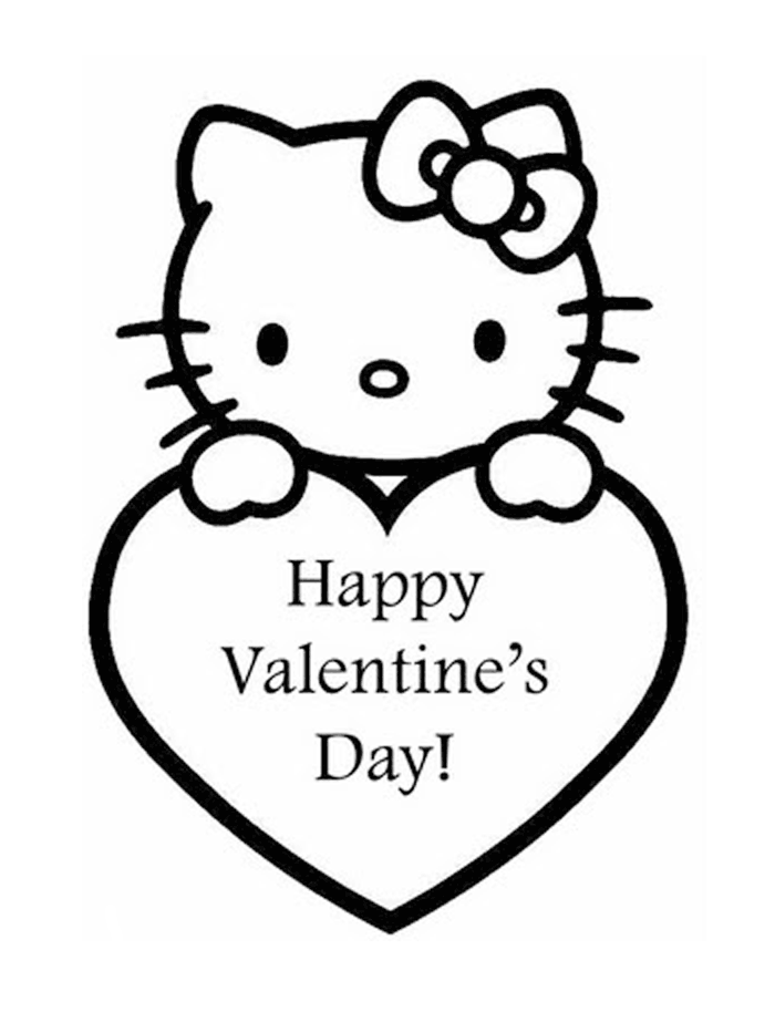 Hello Kitty Coloring Pages Cartoons Happy Valentines Day Hello Kitty Printable 2020 3157 Coloring4free