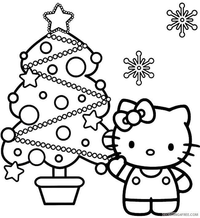 Hello Kitty Coloring Pages Cartoons Hello Kitty Christmas 1 Printable 2020 3228 Coloring4free