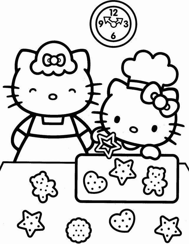 Hello Kitty Coloring Pages Cartoons Hello Kitty Christmas Cookies Printable 2020 3231 Coloring4free Coloring4free Com