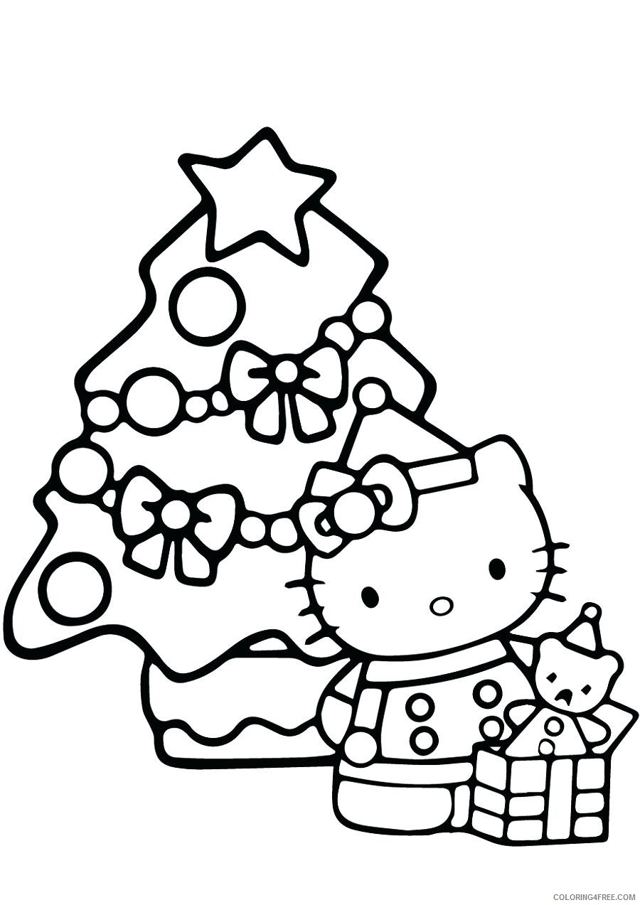 Hello Kitty Coloring Pages Cartoons Hello Kitty Christmas Gift Printable 2020 3233 Coloring4free