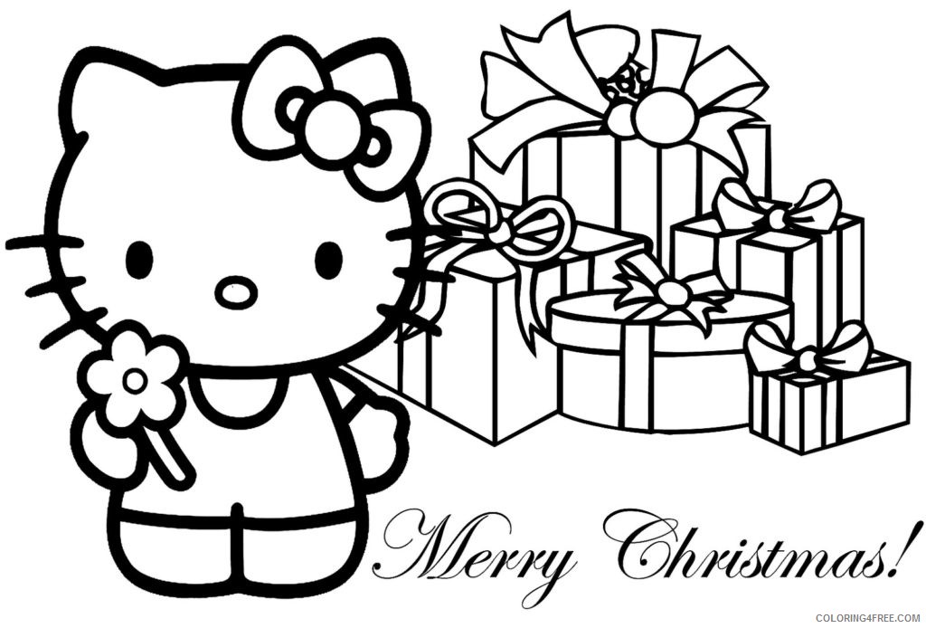 Hello Kitty Coloring Pages Cartoons Hello Kitty Christmas for Preschoolers Printable 2020 3230 Coloring4free