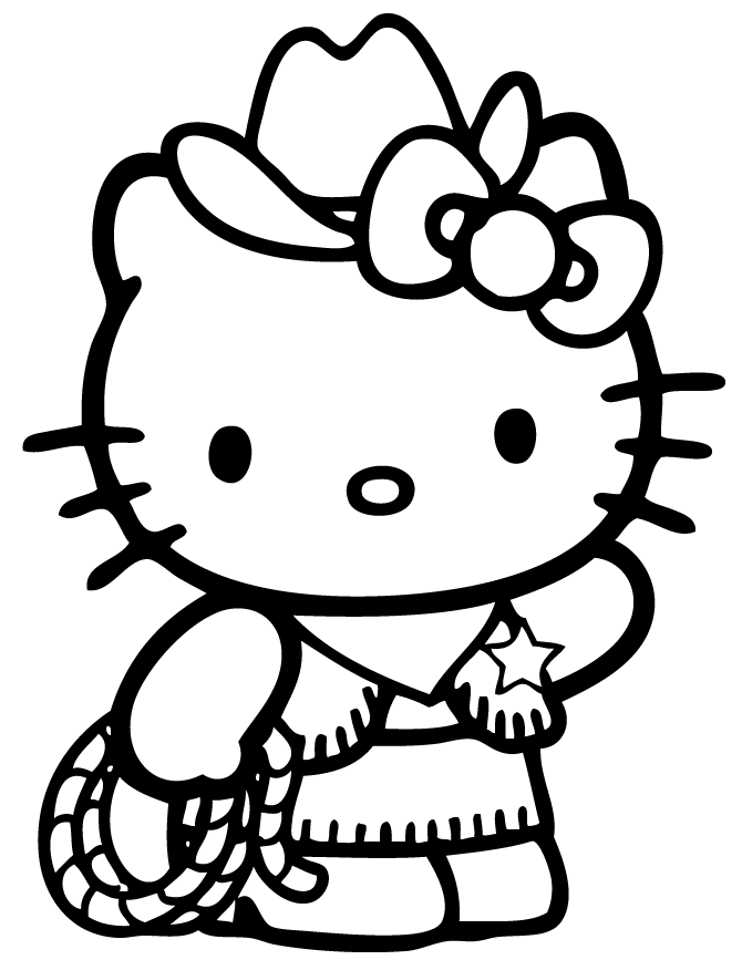 Hello Kitty Coloring Pages Cartoons Hello Kitty Cowboy Printable 2020 3289 Coloring4free