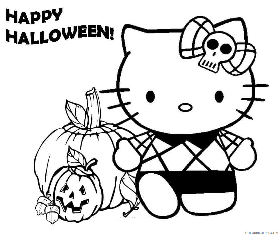 Hello Kitty Coloring Pages Cartoons Hello Kitty Happy Halloween Printable 2020 3295 Coloring4free