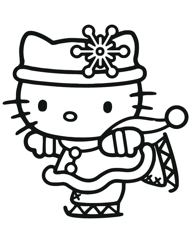 Hello Kitty Coloring Pages Cartoons Hello Kitty Ice Skating Printable 2020 3297 Coloring4free