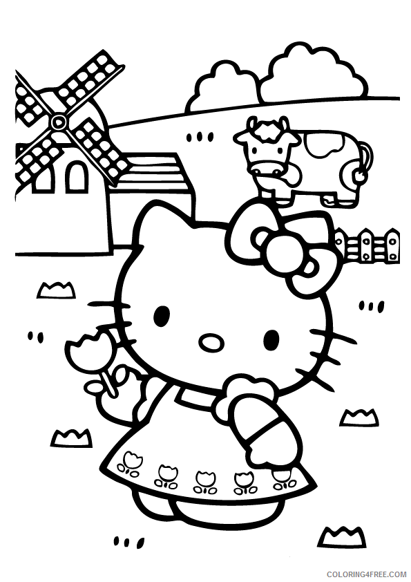 Download Hello Kitty Coloring Pages Cartoons Hello Kitty To Printable 2020 3302 Coloring4free Coloring4free Com