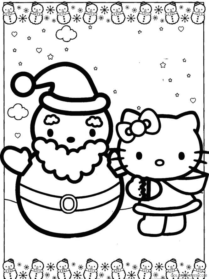 Hello Kitty Coloring Pages Cartoons Hello Kitty and Santa Printable 2020 3201 Coloring4free