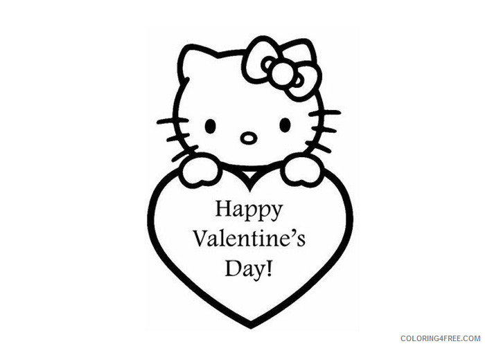 Hello Kitty Coloring Pages Cartoons Hello kitty valentines day Printable 2020 3305 Coloring4free