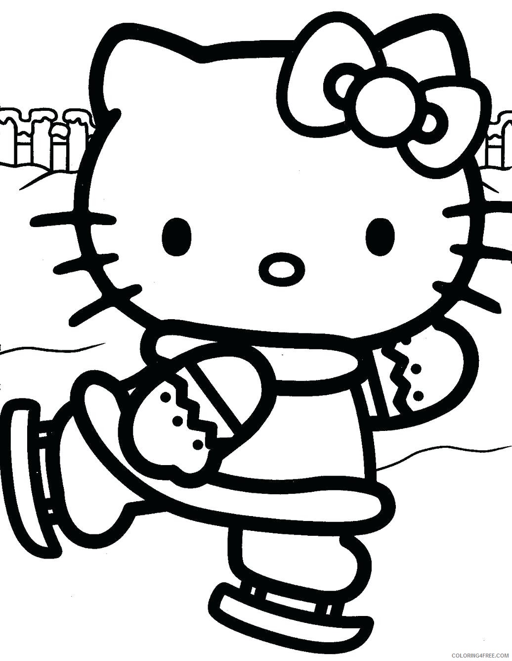 Hello Kitty Coloring Pages Cartoons Ice Skating Hello Kitty Printable 2020 3309 Coloring4free
