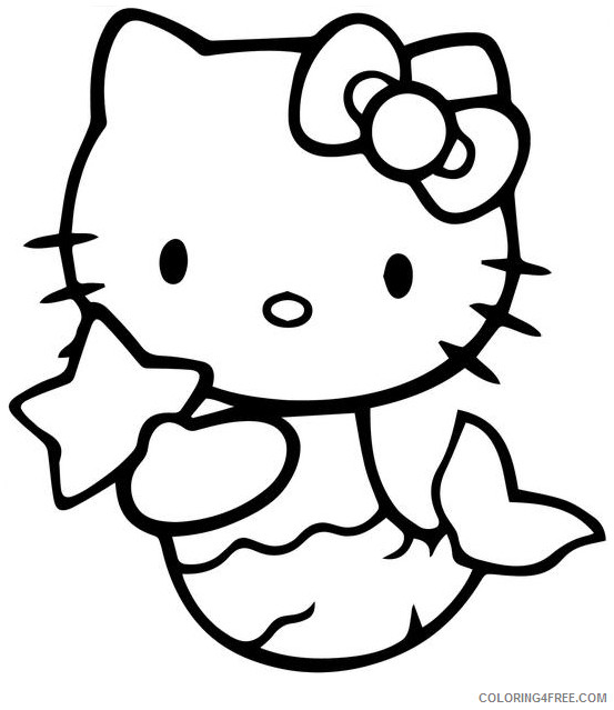Hello Kitty Coloring Pages Cartoons Mermaid Hello Kitty Printable 2020 3311 Coloring4free