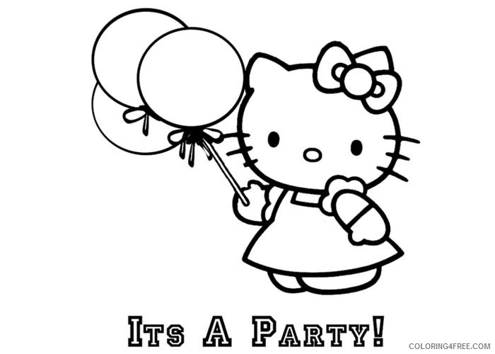 Hello Kitty Coloring Pages Cartoons Party Kitty Printable 2020 3313 Coloring4free