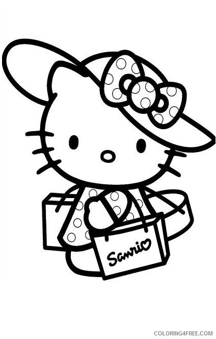 Hello Kitty Coloring Pages Cartoons hello kitty shopping Printable 2020 3303 Coloring4free