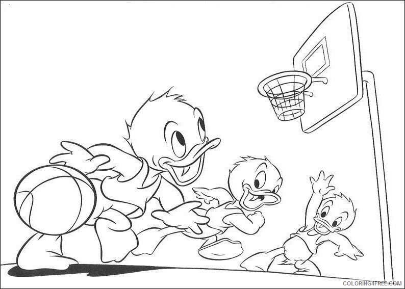 Huey Dewey and Louie Coloring Pages Cartoons huey dewey and louie 1 Printable 2020 3352 Coloring4free