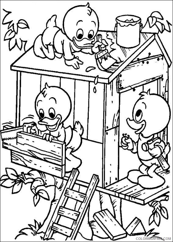 Huey Dewey and Louie Coloring Pages Cartoons huey dewey and louie 16 Printable 2020 3357 Coloring4free