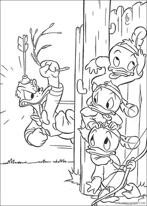 Huey Dewey and Louie Coloring Pages Cartoons huey dewey and louie 19 Printable 2020 3360 Coloring4free