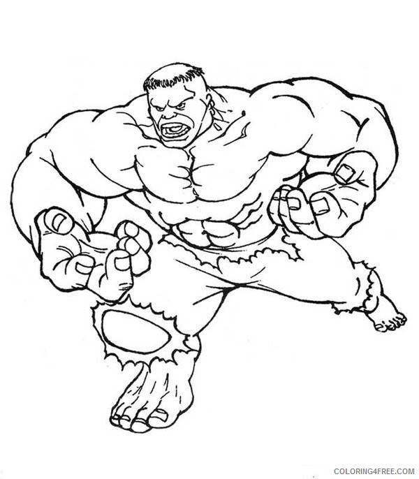 Hulk Coloring Pages Superheroes Printable 2020 Coloring4free ...