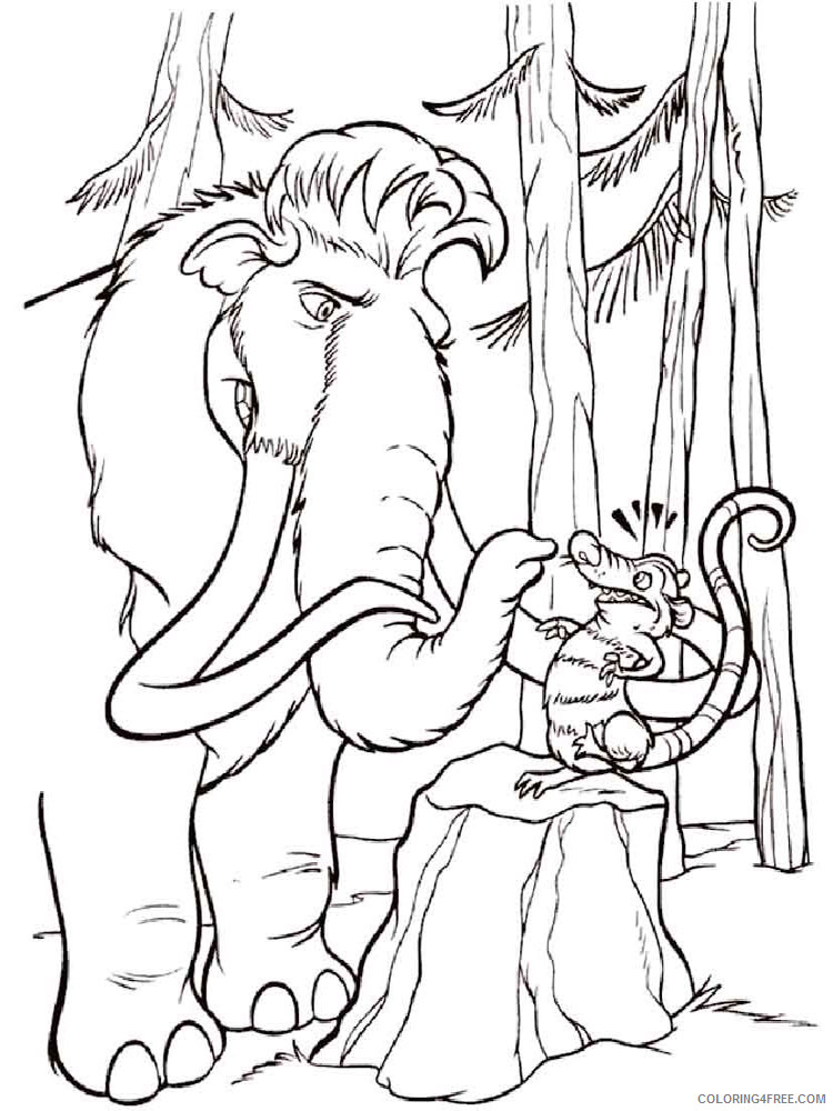 Ice Age Coloring Pages Cartoons Ice Age 10 Printable 2020 3423 Coloring4free