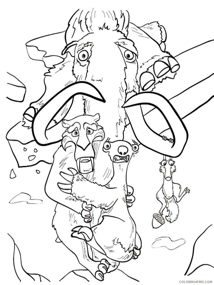 Ice Age Coloring Pages Cartoons Ice Age 25 Printable 2020 3433 Coloring4free