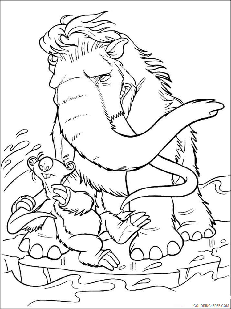 Ice Age Coloring Pages Cartoons Ice Age 6 Printable 2020 3439 Coloring4free
