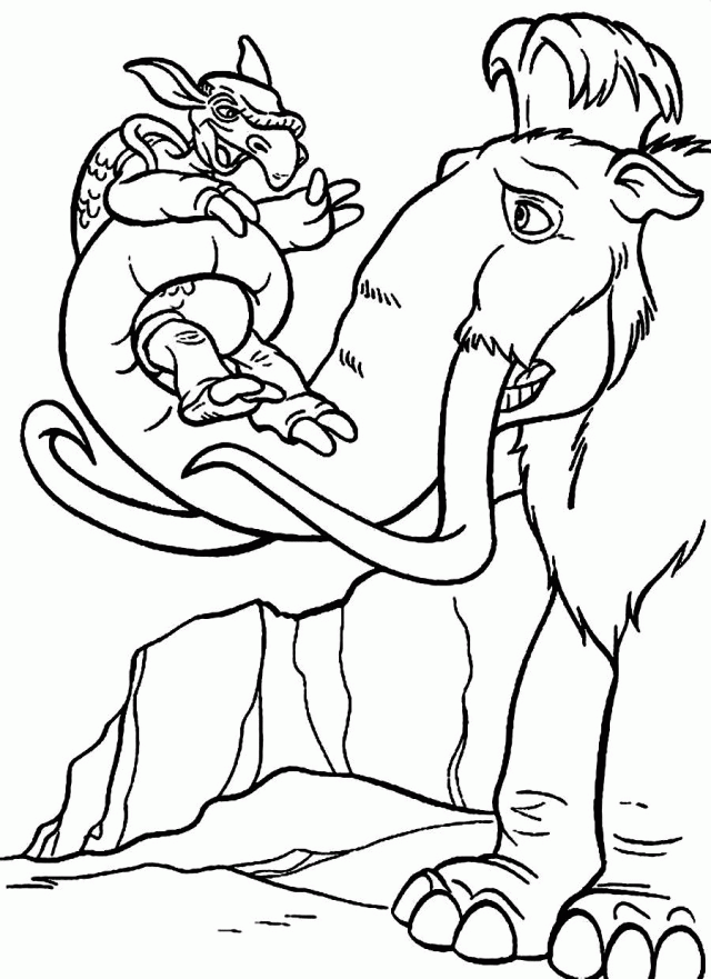 Ice Age Coloring Pages Cartoons Ice Age Manfred Printable 2020 3444 Coloring4free