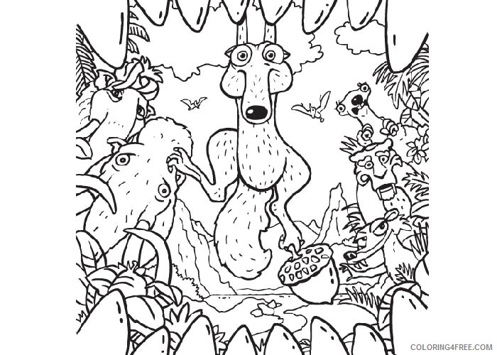 Ice Age Coloring Pages Cartoons Ice Age Printable 2020 3421 Coloring4free