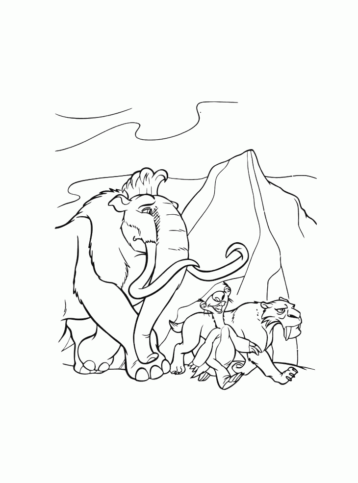 Ice Age Coloring Pages Cartoons Printable Ice Age Printable 2020 3450 Coloring4free