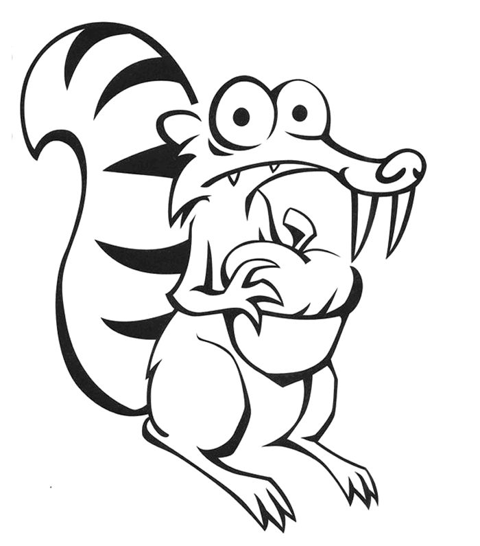 Ice Age Coloring Pages Cartoons Scrat Ice Age Printable 2020 3452 Coloring4free