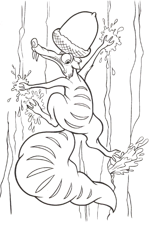 Ice Age Coloring Pages Cartoons Scrats Acorn Ice Age Printable 2020 3454 Coloring4free