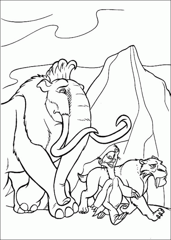 Ice Age Coloring Pages Cartoons ice age 1nGcL Printable 2020 3405 Coloring4free