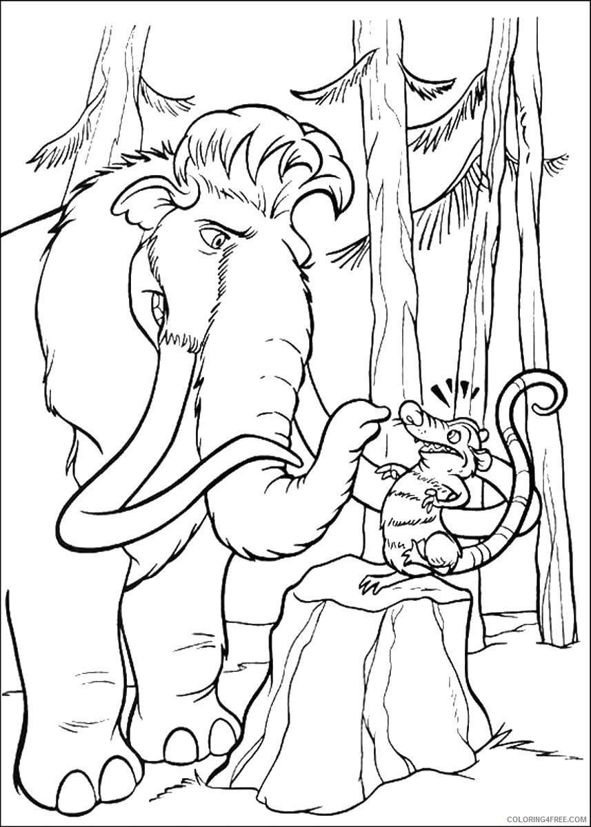 Ice Age Coloring Pages Cartoons ice age 32 Printable 2020 3398 Coloring4free