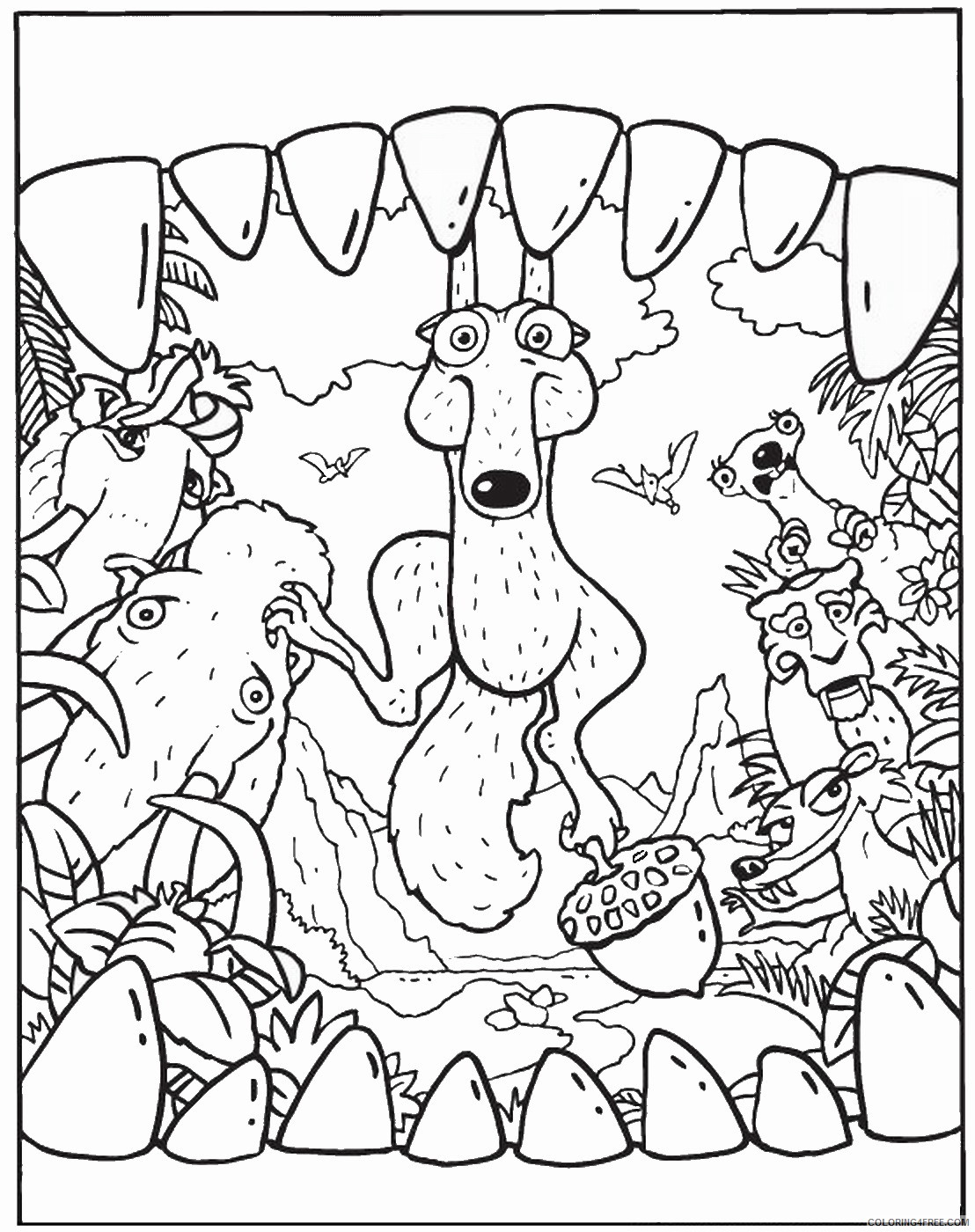 Ice Age Coloring Pages Cartoons ice age 35 Printable 2020 3401 Coloring4free