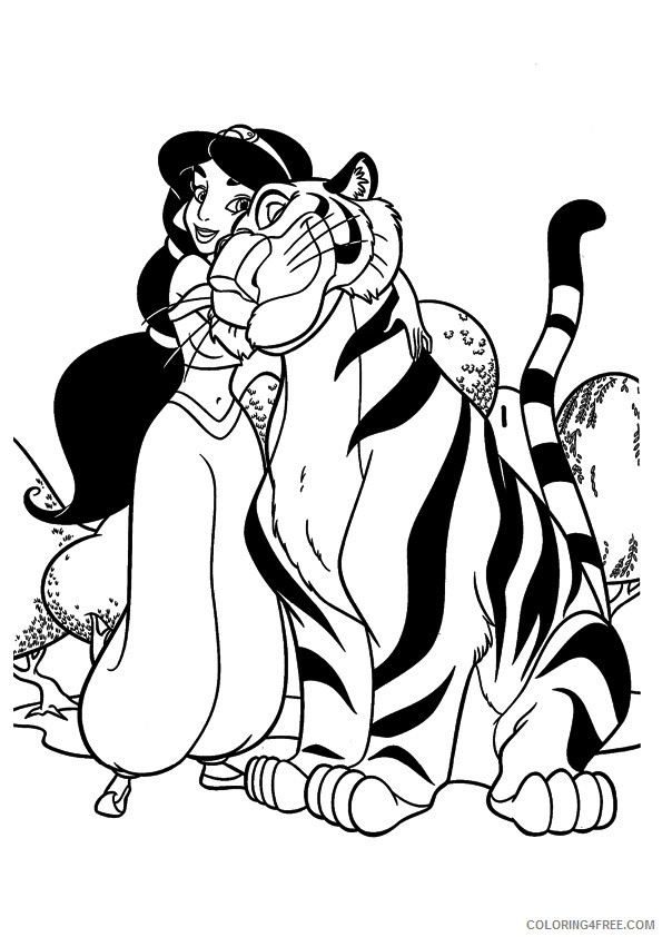 Jasmine Coloring Pages Cartoons 1528336647_the jasmine with rajah a4 Printable 2020 3473 Coloring4free
