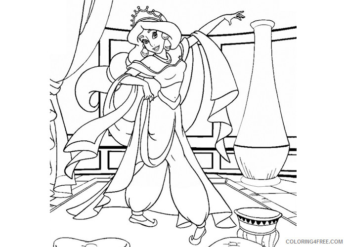 Jasmine Coloring Pages Cartoons Jasmine for kids Printable 2020 3504 Coloring4free