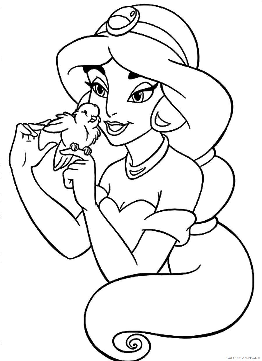 Jasmine Coloring Pages Cartoons Princess Jasmine 2 Printable 2020 3509 Coloring4free