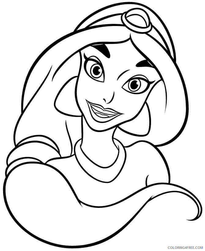 Jasmine Coloring Pages Cartoons Princess Jasmine Printable 2020 3508 Coloring4free Coloring4free Com