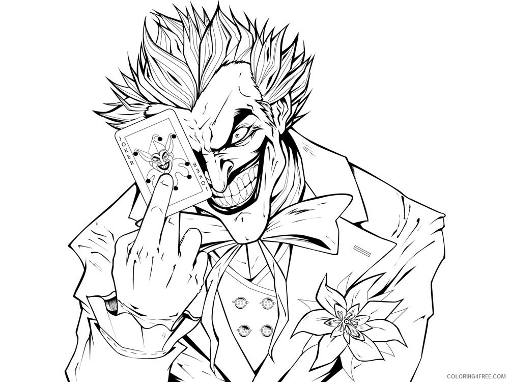 Joker Coloring Pages Cartoons joker for boys 1 Printable 2020 3519 Coloring4free