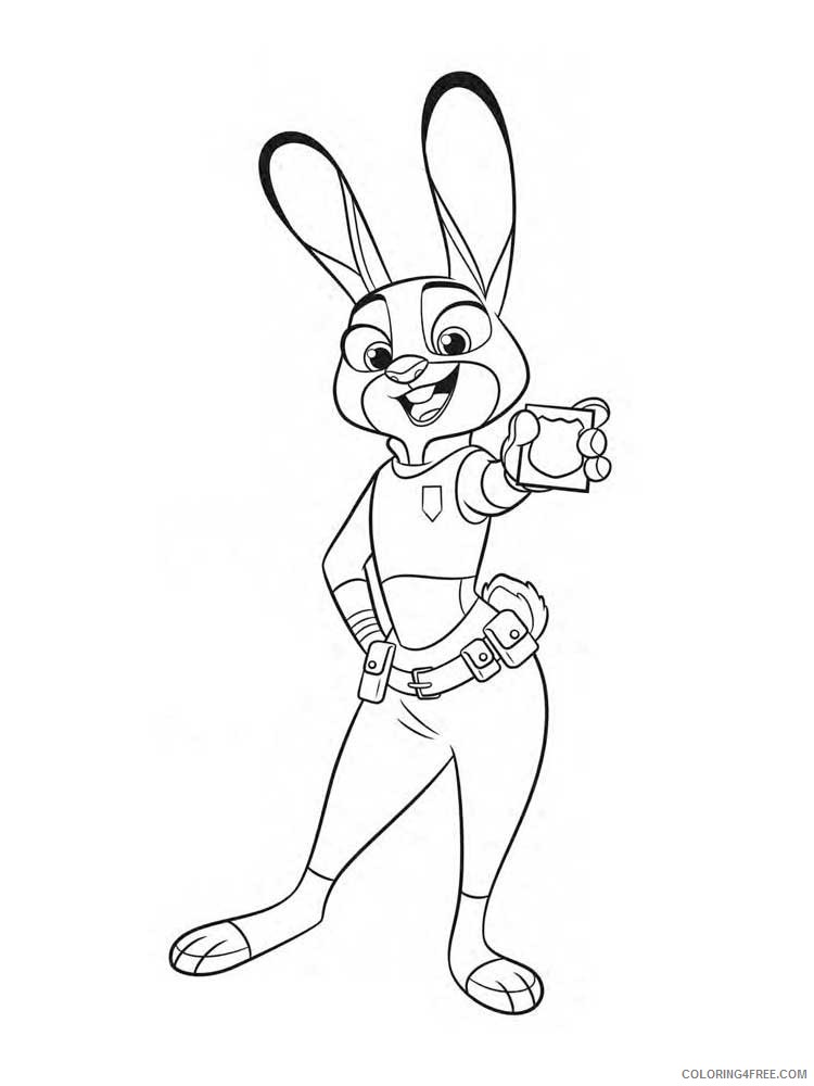 Judy Hopps Coloring Pages Cartoons Judy Hopps 1 Printable 2020 3535 Coloring4free